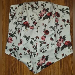 Fashion Nova Floral Strapless Corset Top